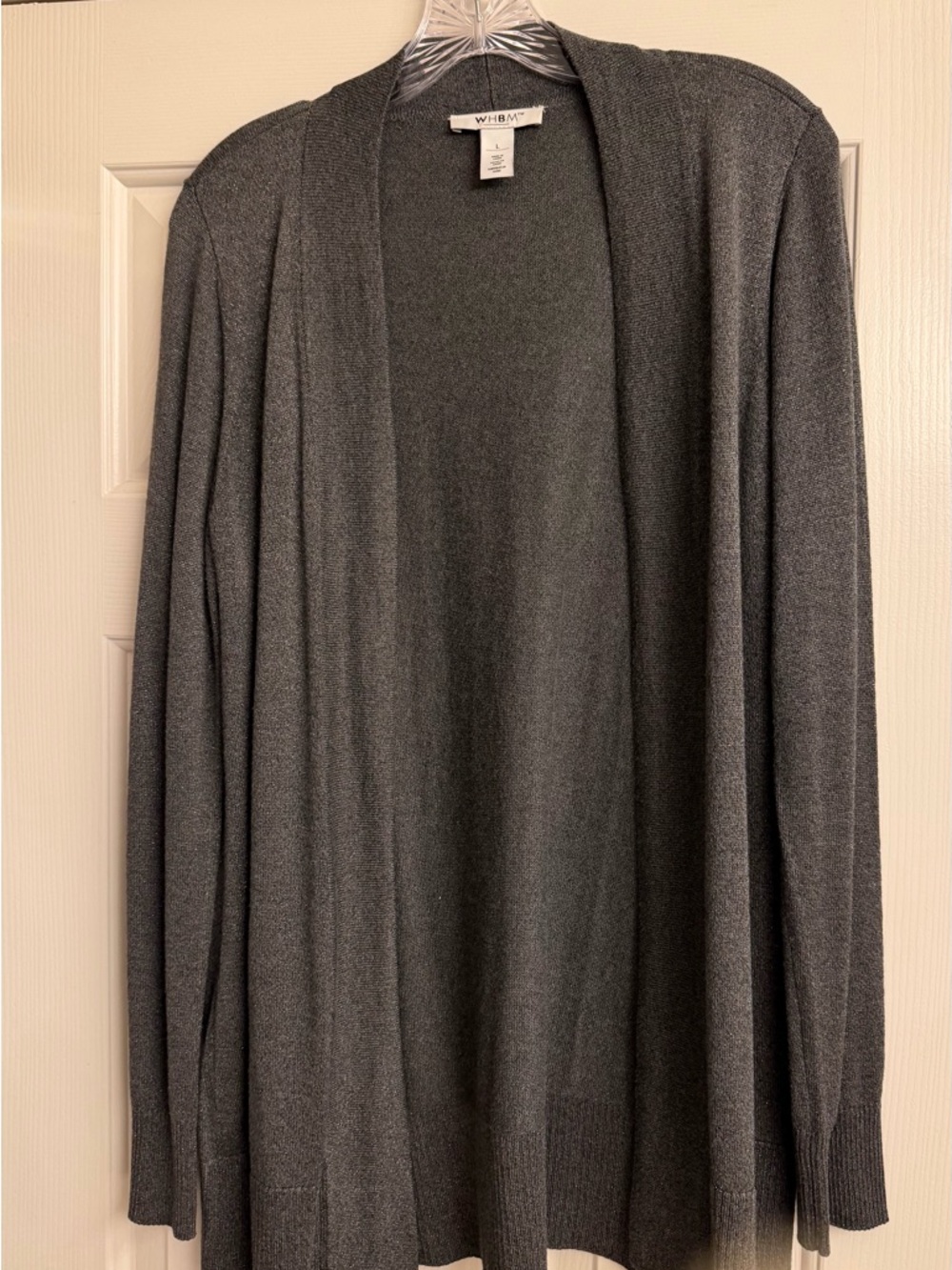 White House Black Market Dark Gray/silver Open-Front Cardigan. Never worn.